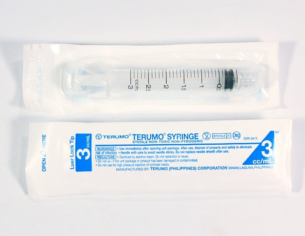 3 cc/ml 2 pcs Syringe w/o Needles New Sterile Disposable Luer Lock Tip