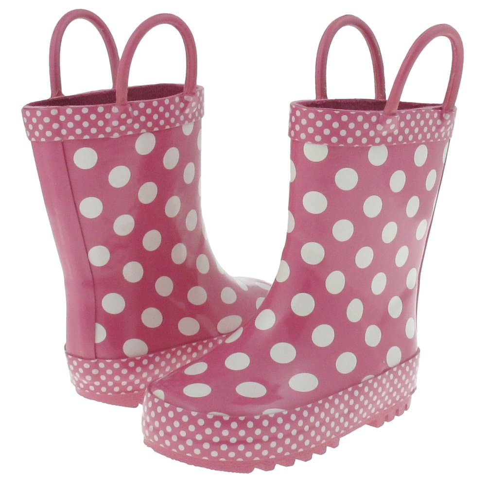 Capelli New York Shiny Large Dots Printed Rubber Rain Boot