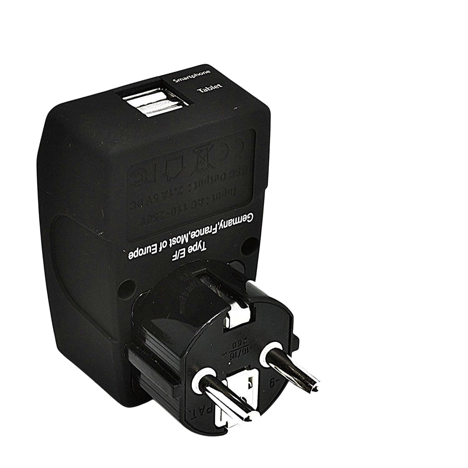 Ceptics GP4-9 2 USB Schuko Travel Adapter 4 in 1 Power Plug (Type E/F) - Universal Socket