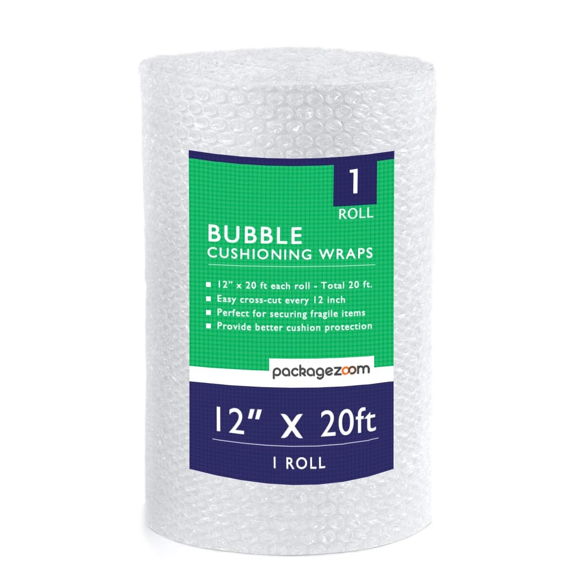 12 inch x 20 ft Bubble Cushioning Wrap, Perforated Every 12" Protective Packing Moving & Shipping Supplies for Boxes & Fragile Items