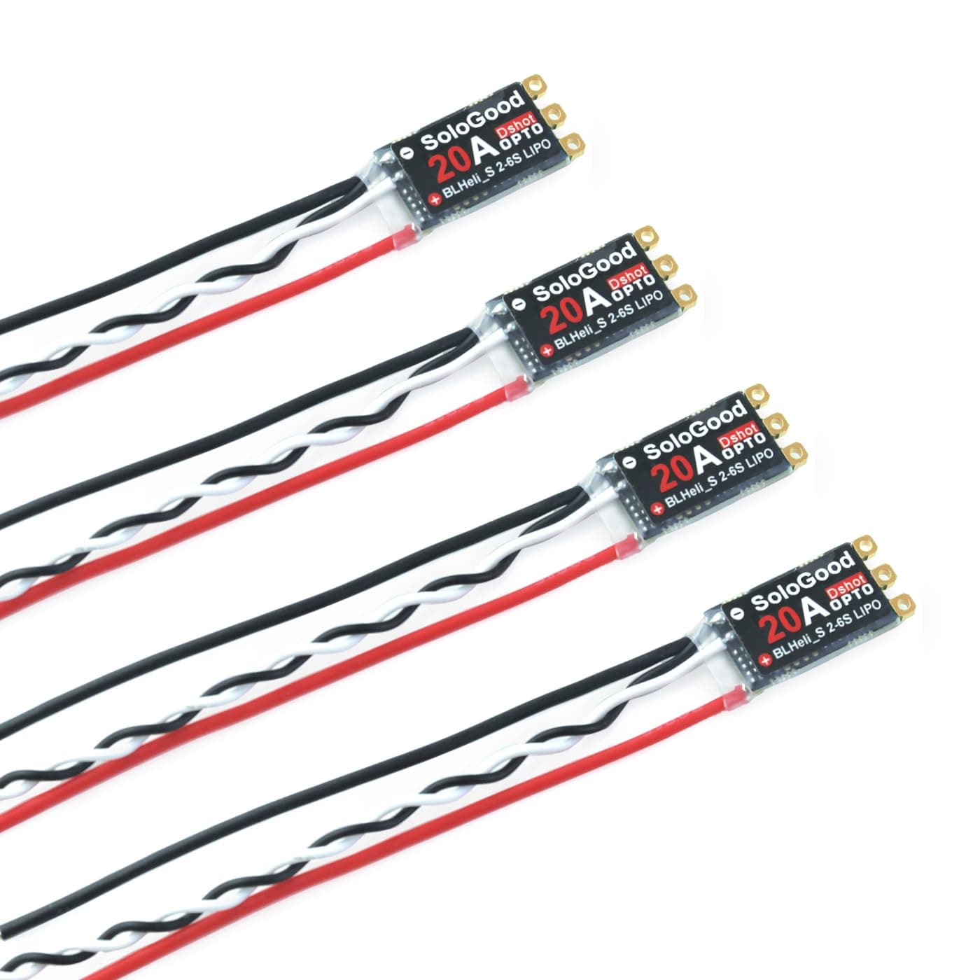 4Pcs 20A ESC Brushless Electronic Speed Controller DSHOT BLHeli_S 2-4S Lipo for FPV QAV Drone Multirotor Quadcopter