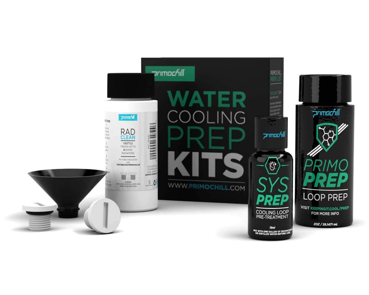 Water Cooling Cleaning Prep Kit - New System (3.86" L x 3.62" W x 1.45" H) - Kit for Copper & Brass Cooling Systems