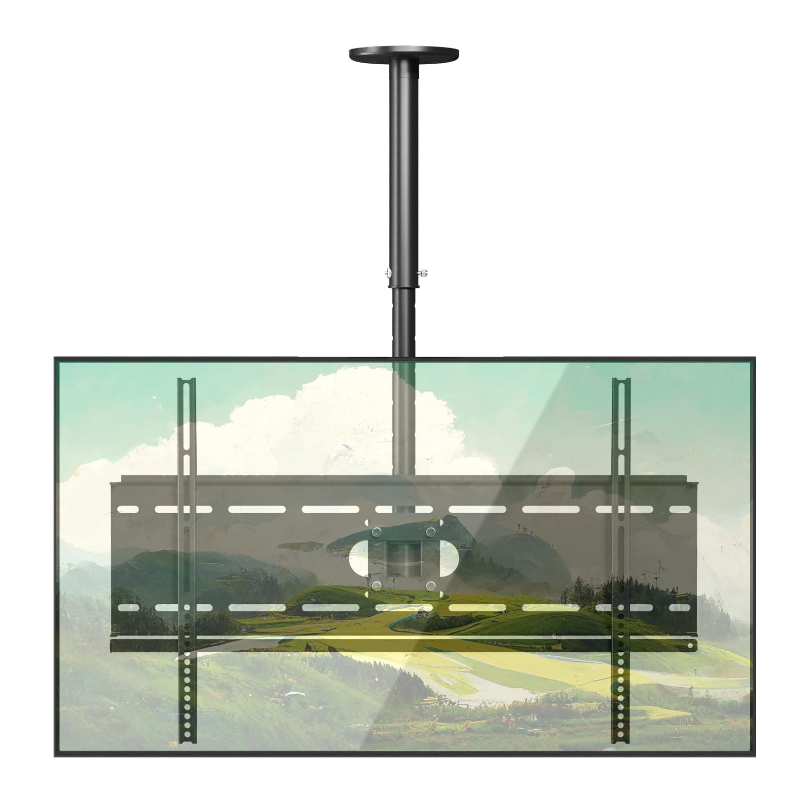 Gibbon MountsTV Ceiling Mount - Height Adjustable Bracket, Hanging Tilt 15 Swivel 360 Rotation Full Motion Pole Mount for 37-70" TVs, Up to 180 lbs, 700x400mm VESA Max, Black