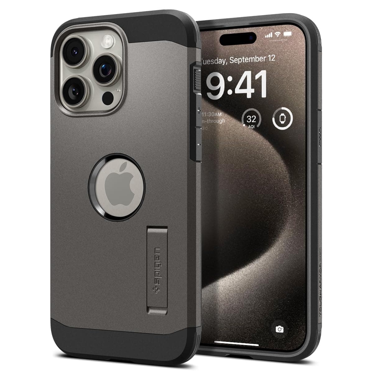 Spigen Tough Armor MagFit Back Cover Case Compatible with iPhone 15 Pro (TPU + Poly Carbonate | Gunmetal)