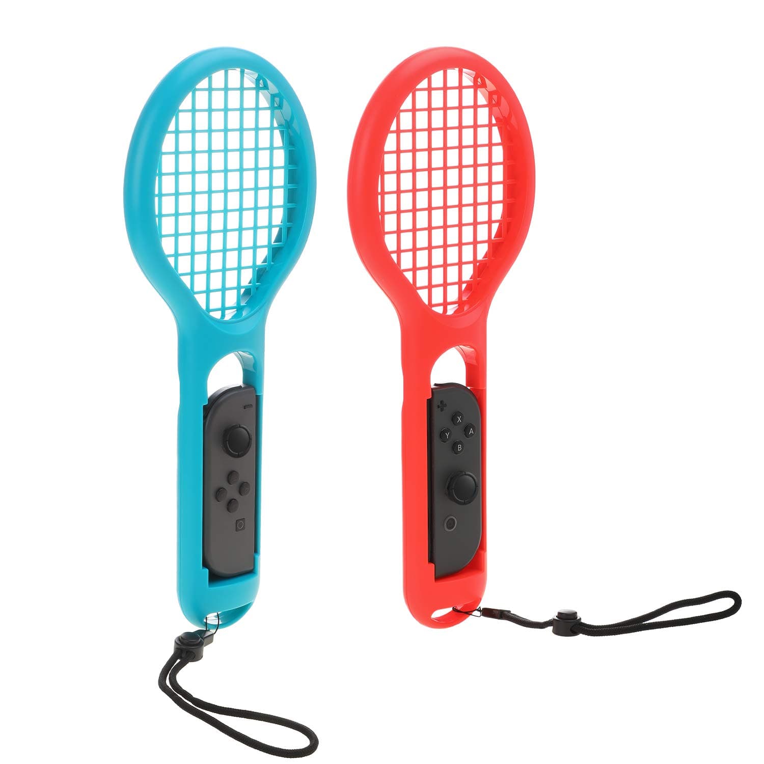 Rukoy Tennis Rocket for Nintendo Switch Joy-Cons Controller, Twin Pack Gaming Grip Tennis Rockets N-Switch Mario Tennis Aces Game