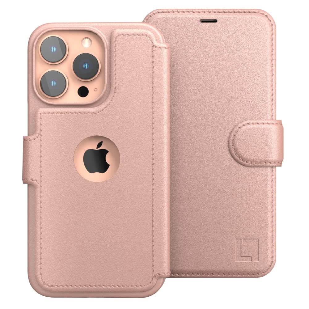 LUPA Legacy Compatible for iPhone 13 Pro Max Wallet Case - Case with Card Holder - [Slim + Durable] for Women and Men - iPhone 13 Pro Max Flip Cell Phone case - Faux Leather - Folio Cover - Rose Gold