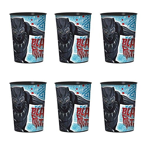 Black Panther Birthday Party Plastic Cups 6 pack