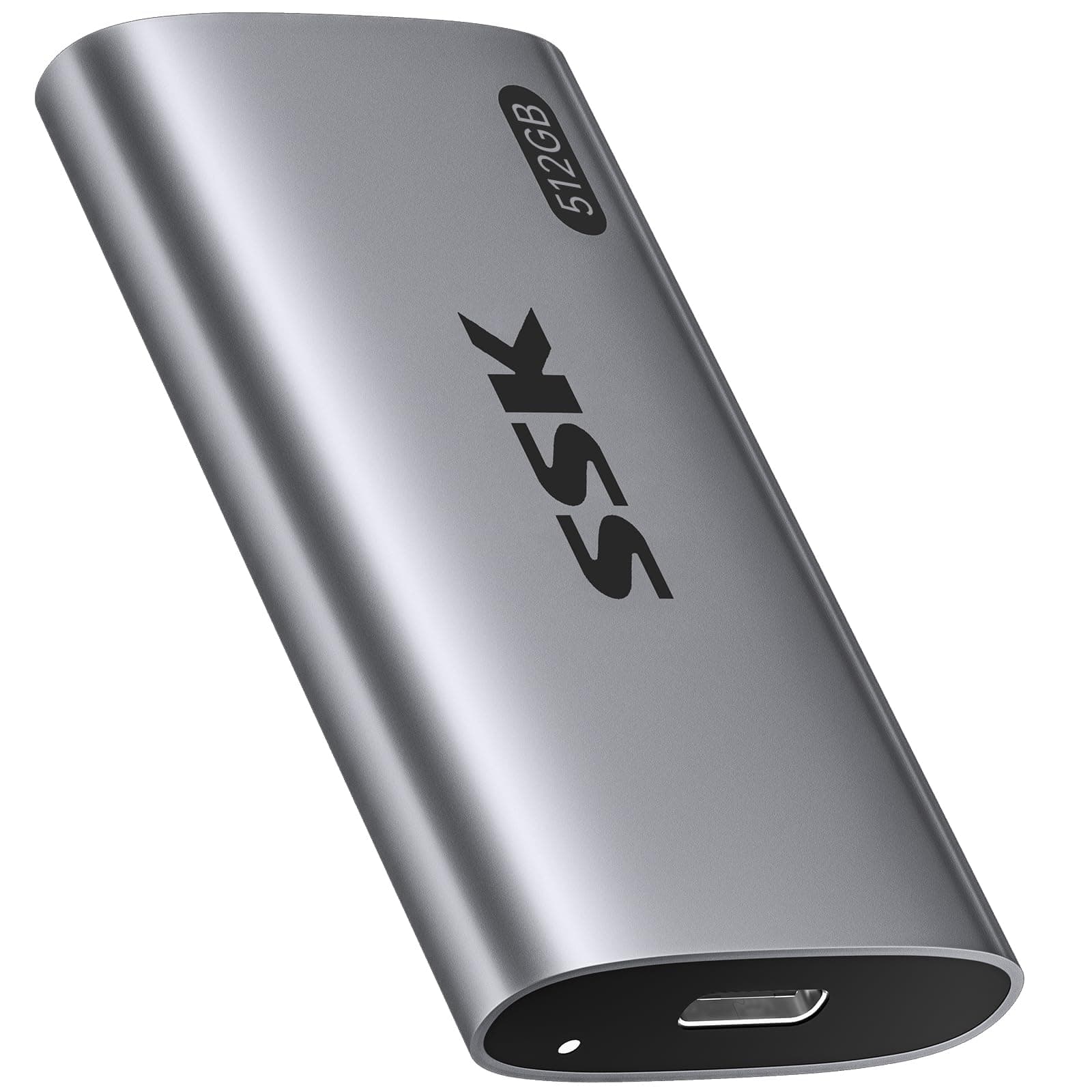 SSK 512GB Protable SSD Up to 550MB/s, External SSD USB 3.2 Gen 2 Fast Speed, External Solid State Drive with LED light, Trim for Windows, Mac, Android, iPhone 15/Pro