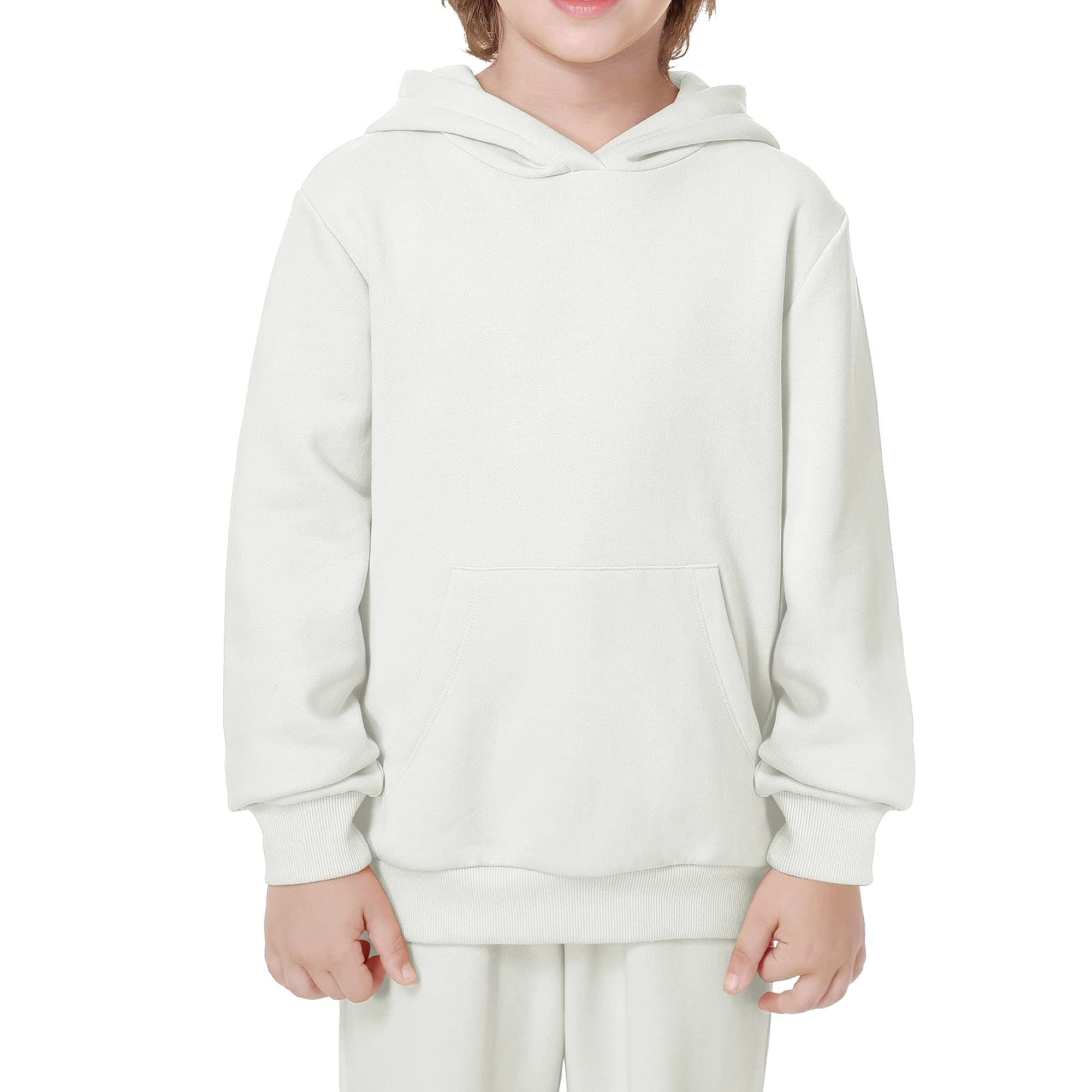 Kid Nation Kids' Soft Brushed Fleece Casual Basic Pullover Hooded Sweatshirt Hoodie for Boys or Girls 4-12 Years