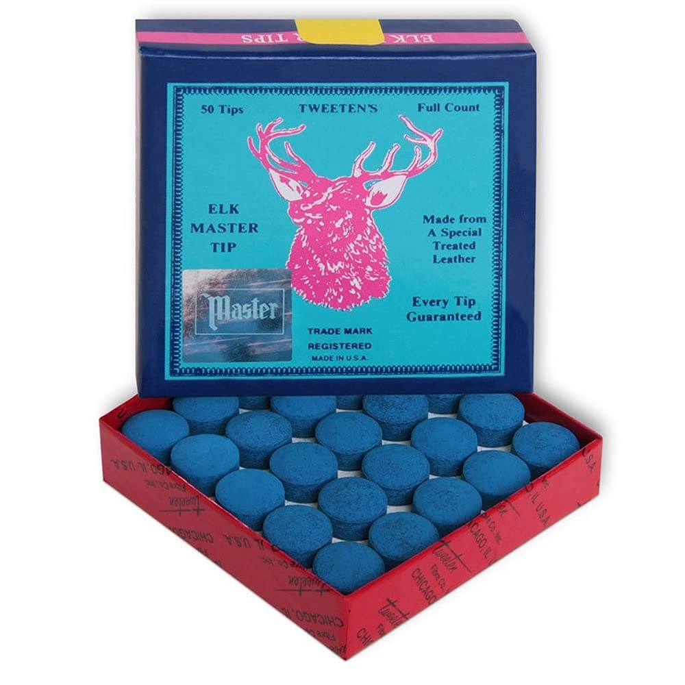 Tweeten Elk Master Billiard Pool Cue Tips - 1 Box - 50 Tips - Choose Your Size