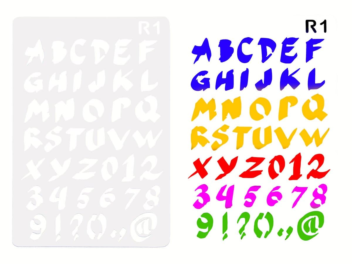 12 Pack Plastic Letters Number Alphabet Stencil Template , Perfect for Planner/Notebook/Diary/Scrapbook/Graffiti/Card, Christmas Gift