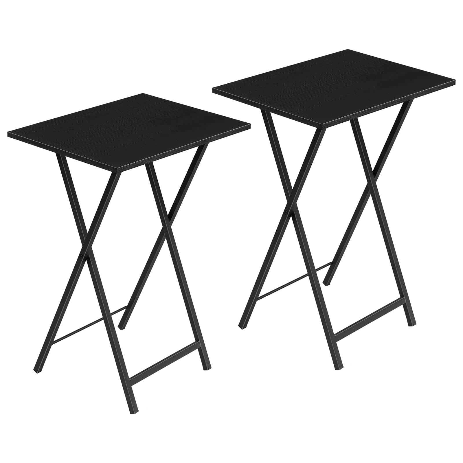 Folding Tables 2 Set, TV Tables for Eating Foldable, TV Tray Table, Small Sofa Laptop Dinner Table for Small Space, Metal Frame, Black EUBK25BZ01