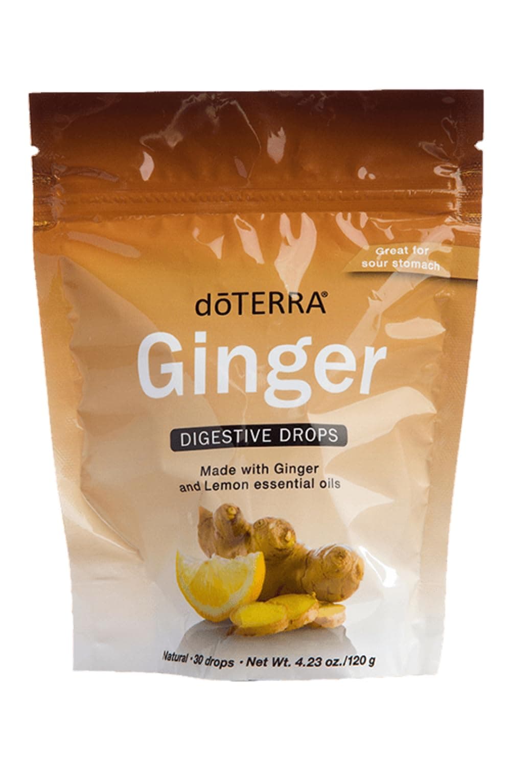 Ginger Throat Digestive Drops 30 Count Bag
