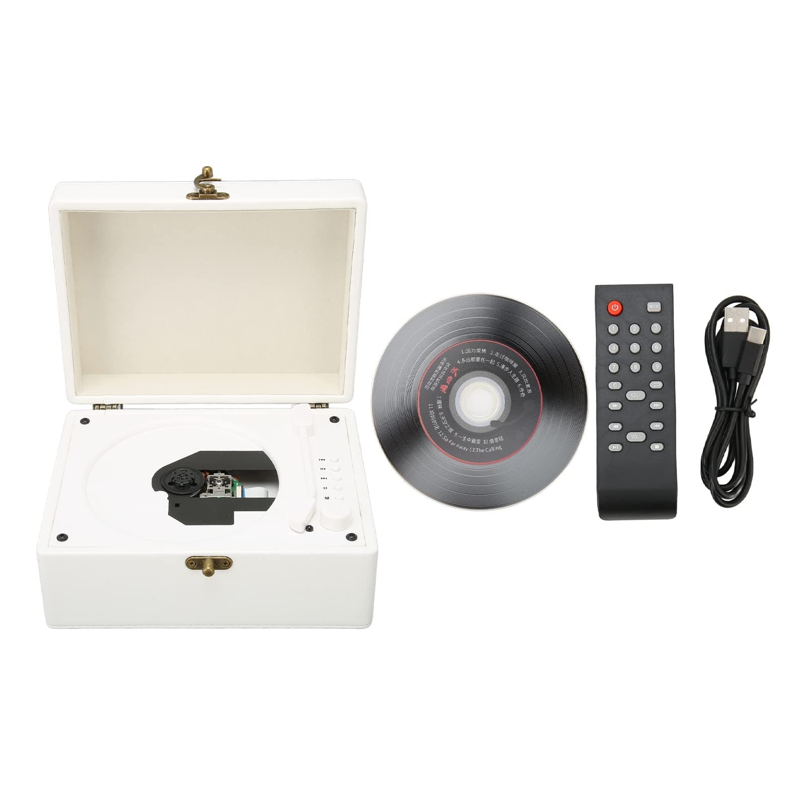 CD Players Portable, CD Players for Home, Bluetooth CD Player Support AUX USB Headphone Jack CD Record Player with Remote Control for Home Kids Adults Students (White)