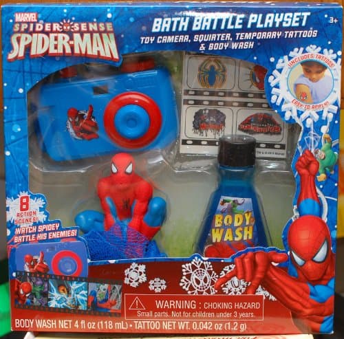 Spiderman Bath Battle Playset/Camera/Body Wash