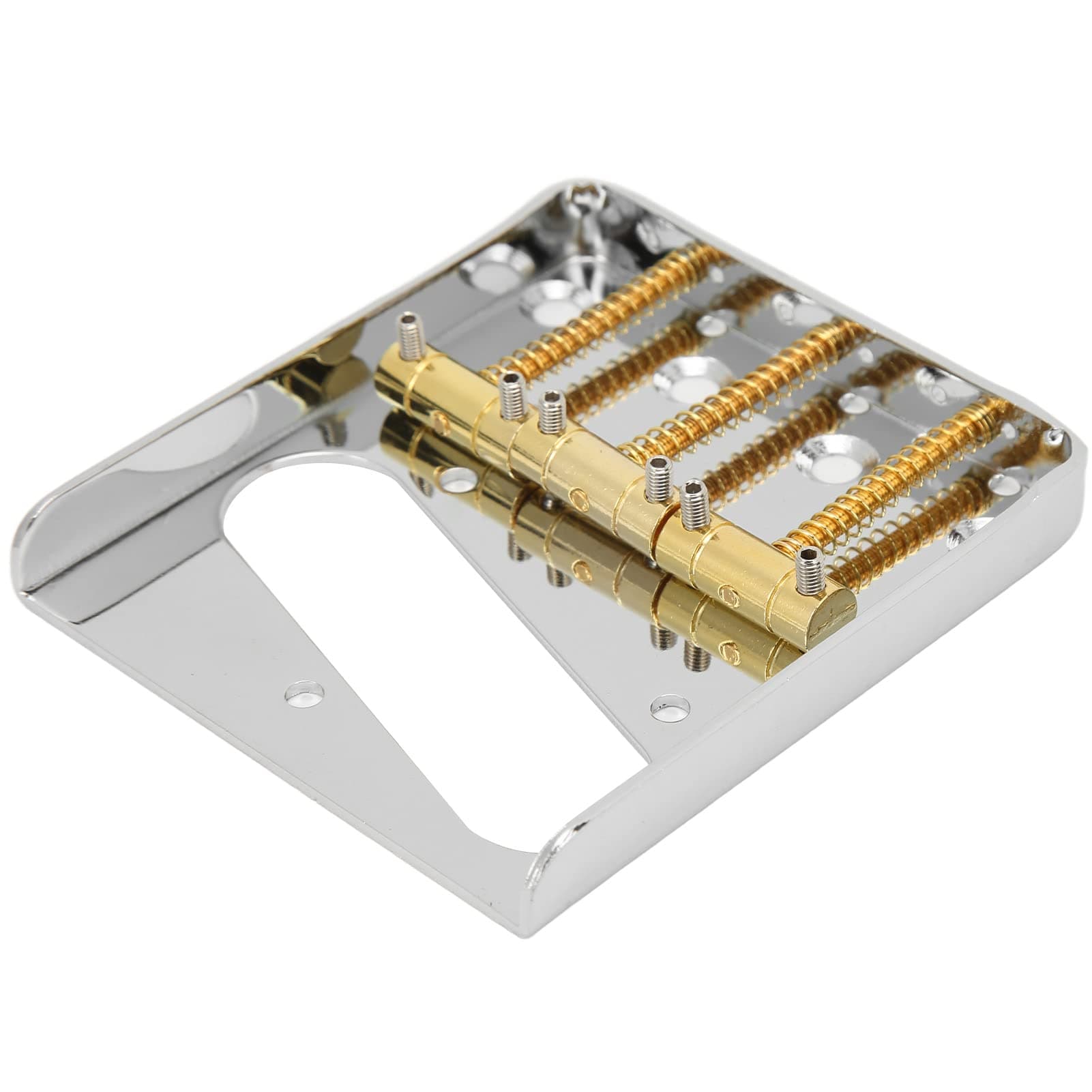 Guitars Bridges Accessory, Retro Style 3 String Saddle Firm Fixing Standard Design Electric Guitar Bridge for TL(Golden code)