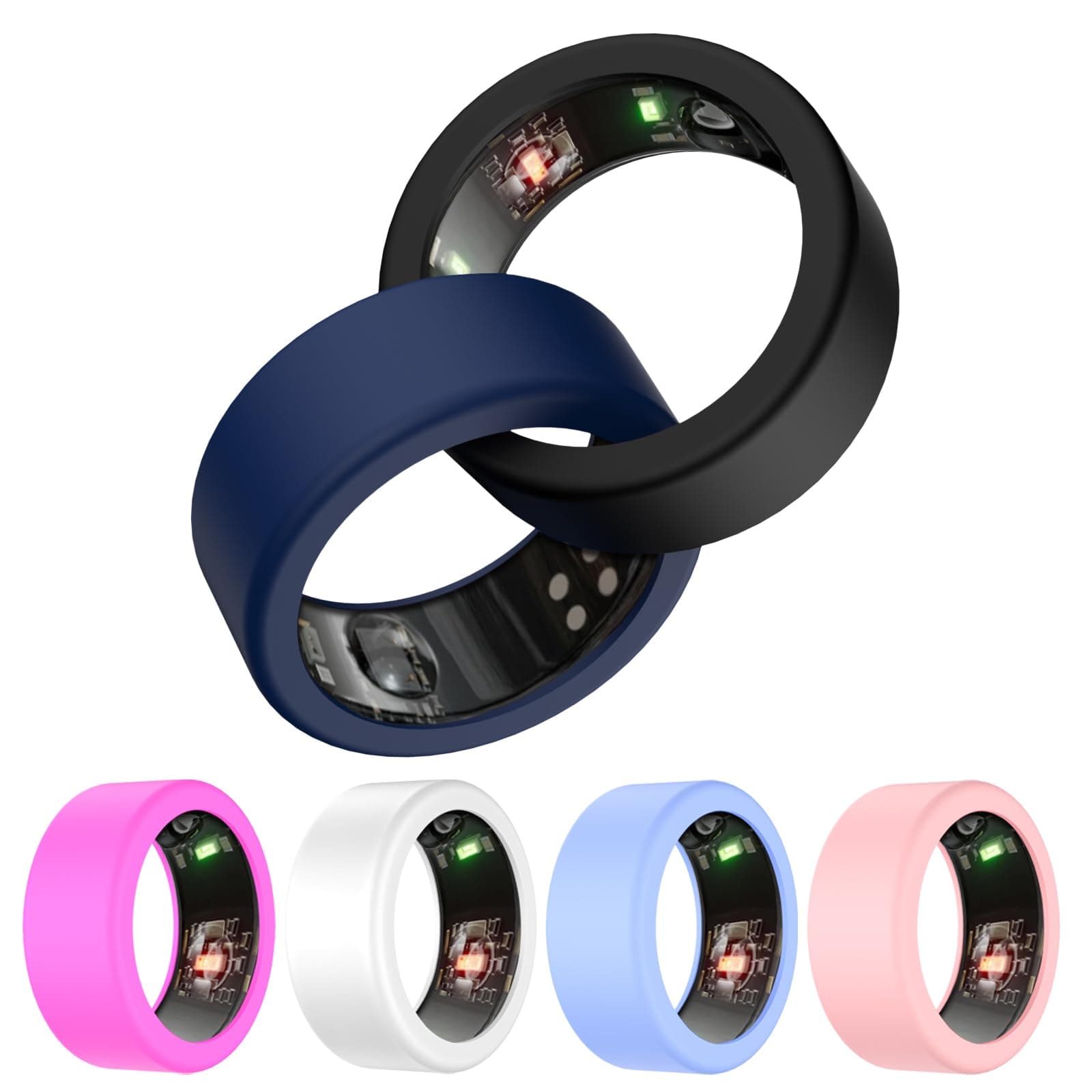 [6 Pcs]Protective Ring Cover for ULTRAHUMAN Ring AIR,Elastic Silicone Ring Case for ULTRAHUMAN Smart Ring Working Out,Smart Ring Case Cover Compatible ULTRAHUMAN Ring Size 6 7 8 9 10 11 12 13 14