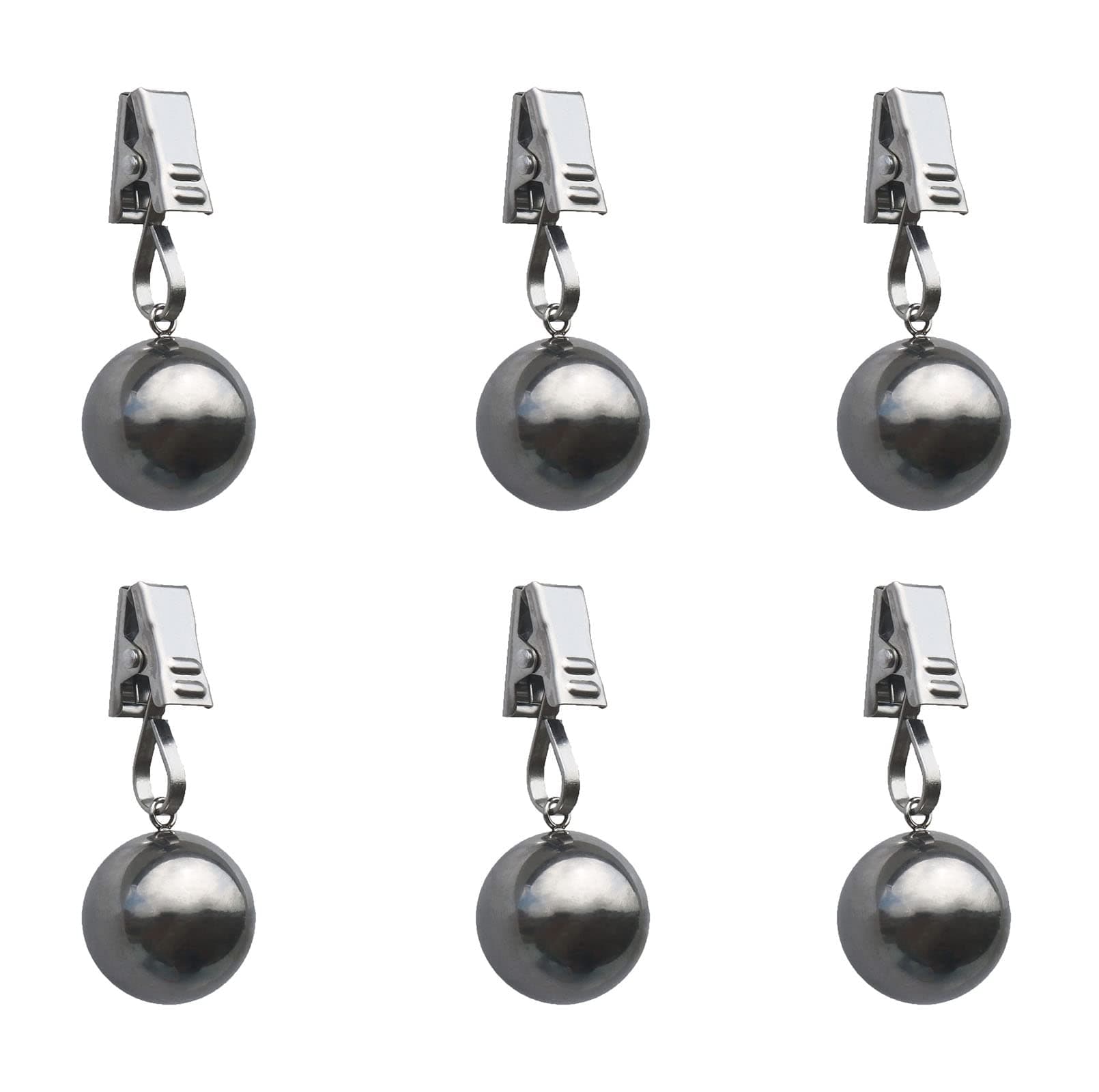 6 Pack Heavy Tablecloth Weights, Stainless Steel Balls with Rust-Resistant Clip Tablecloth Weights