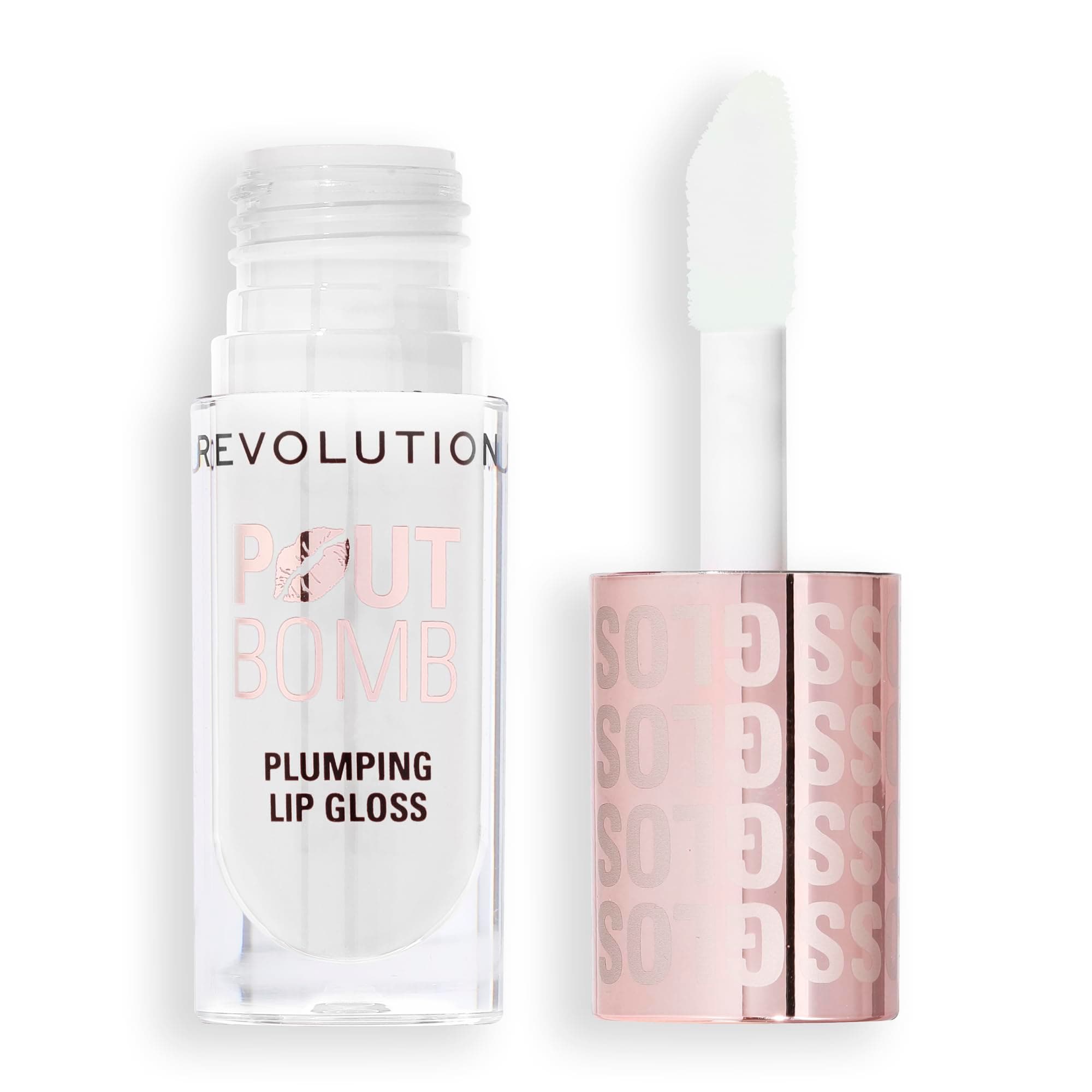 Revolution Beauty London Makeup Pout Bomb Plumping Lip Gloss, Glaze Clear