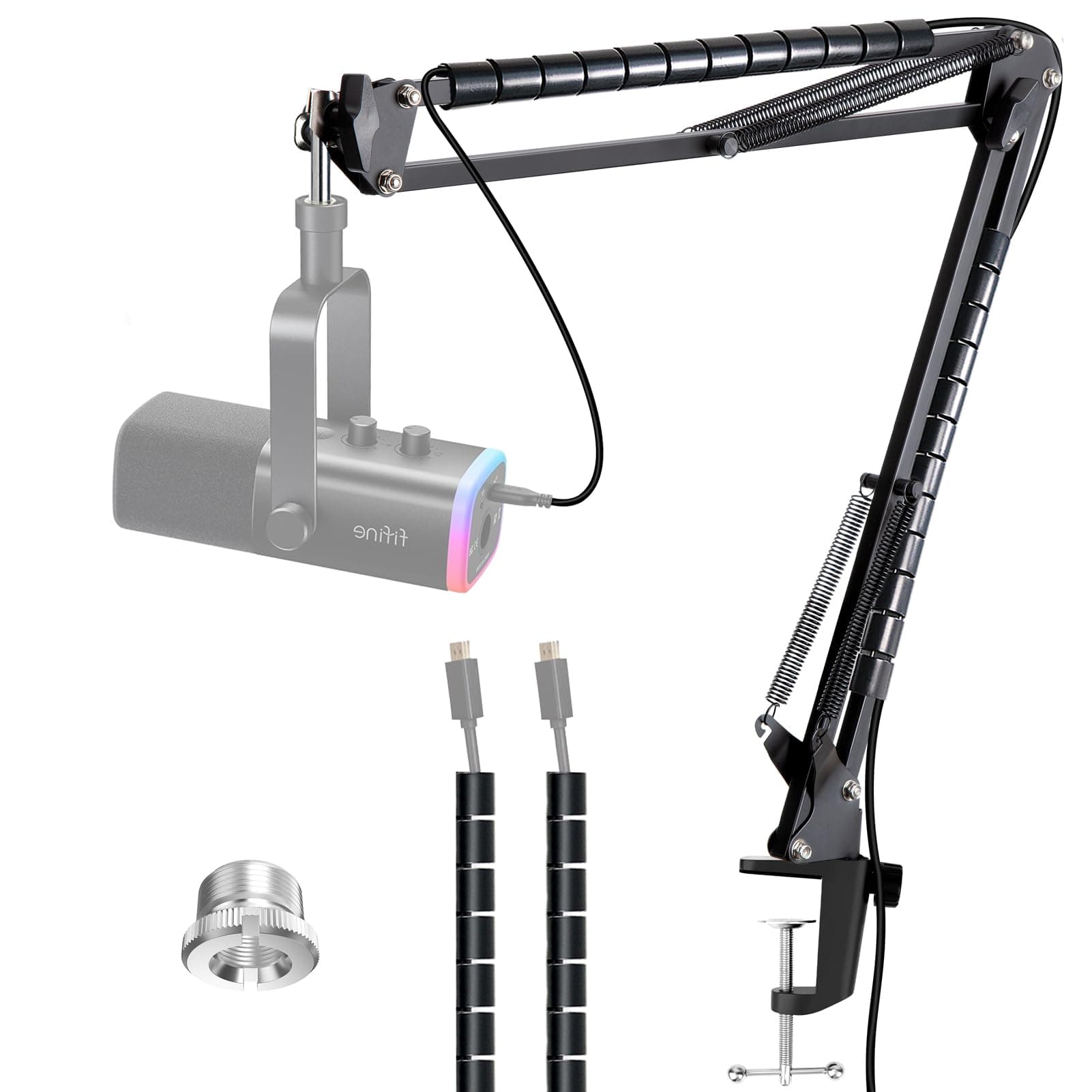 Boom Arm Compatible with Fifine Dynamic Microphone (AM8), Mic Arm for Fifne XLR/USB Gaming Podcast Recording PC Mic, Adjustable Scissor Mic Stand