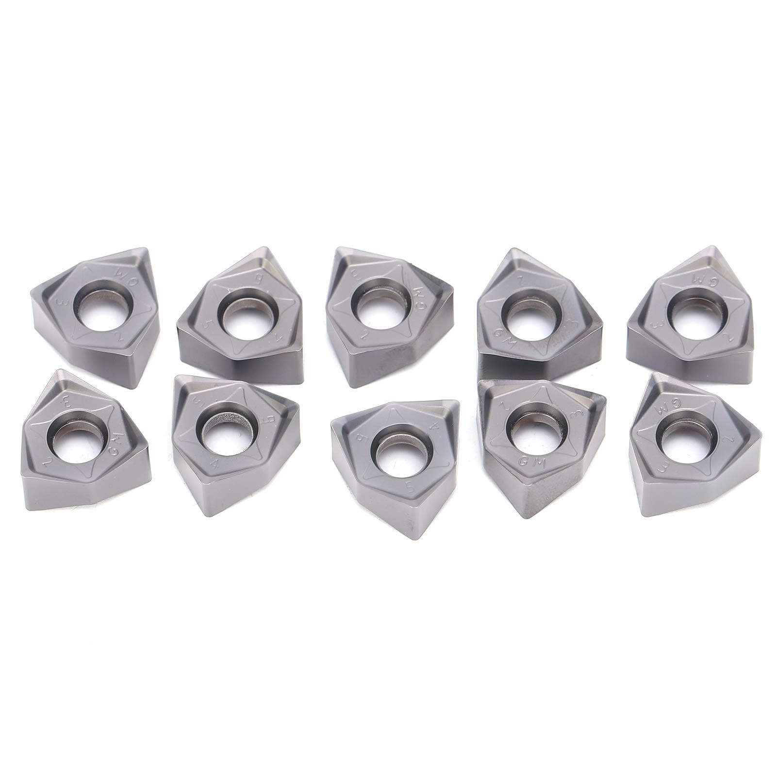 Lathe Tools 10Pcs CNC Lathe Solid Carbide Turning Insert Blade for Lathe Turning Tool Holder and The Finishing of Steel, Turning Inserts