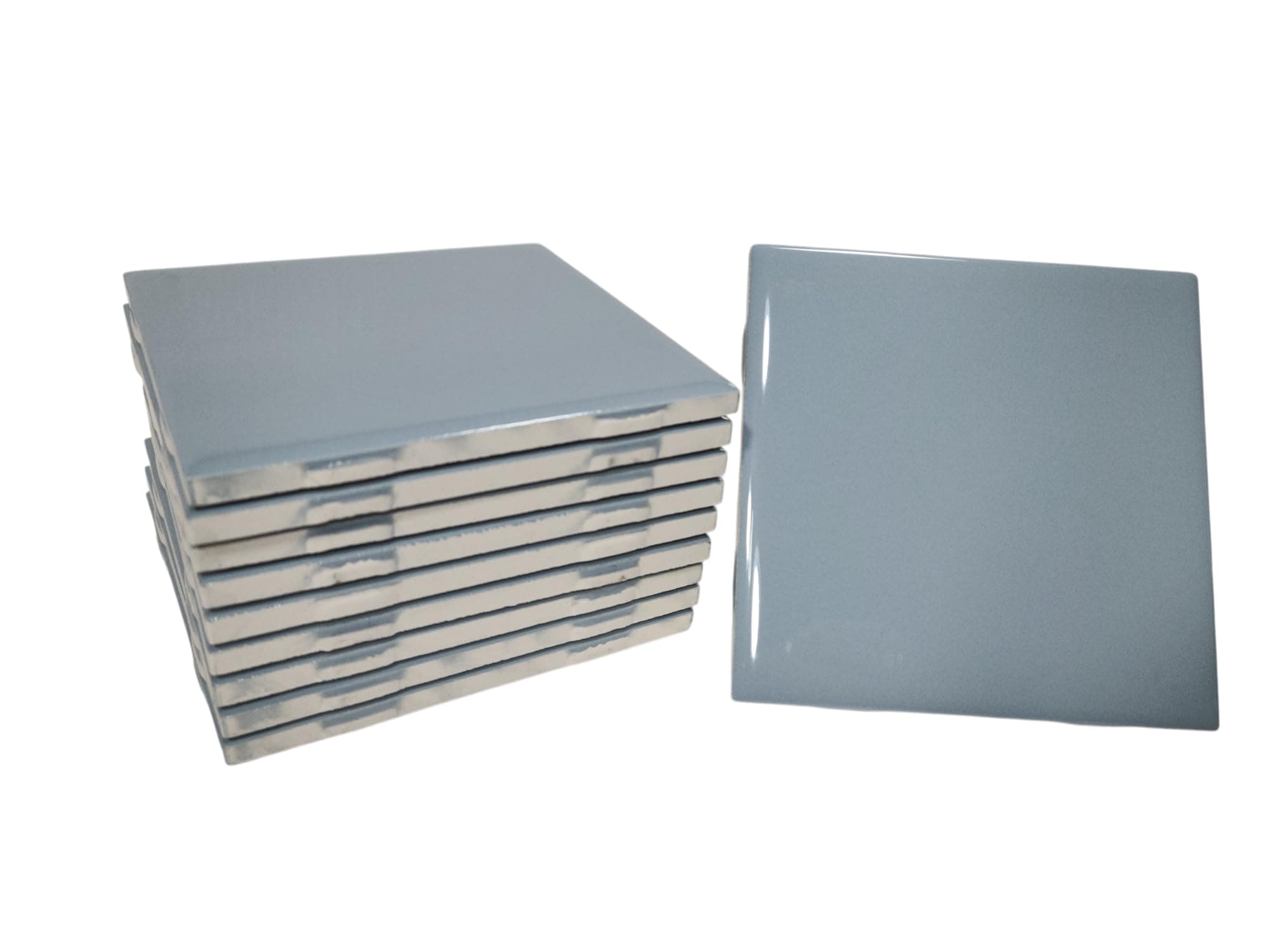 Blue Waterfall 4 in Ceramic Tile 4.25 inch Shower Bathroom Kitchen Backsplash Daltile Color 0169 4x4 Subway Square 10 Piece Box