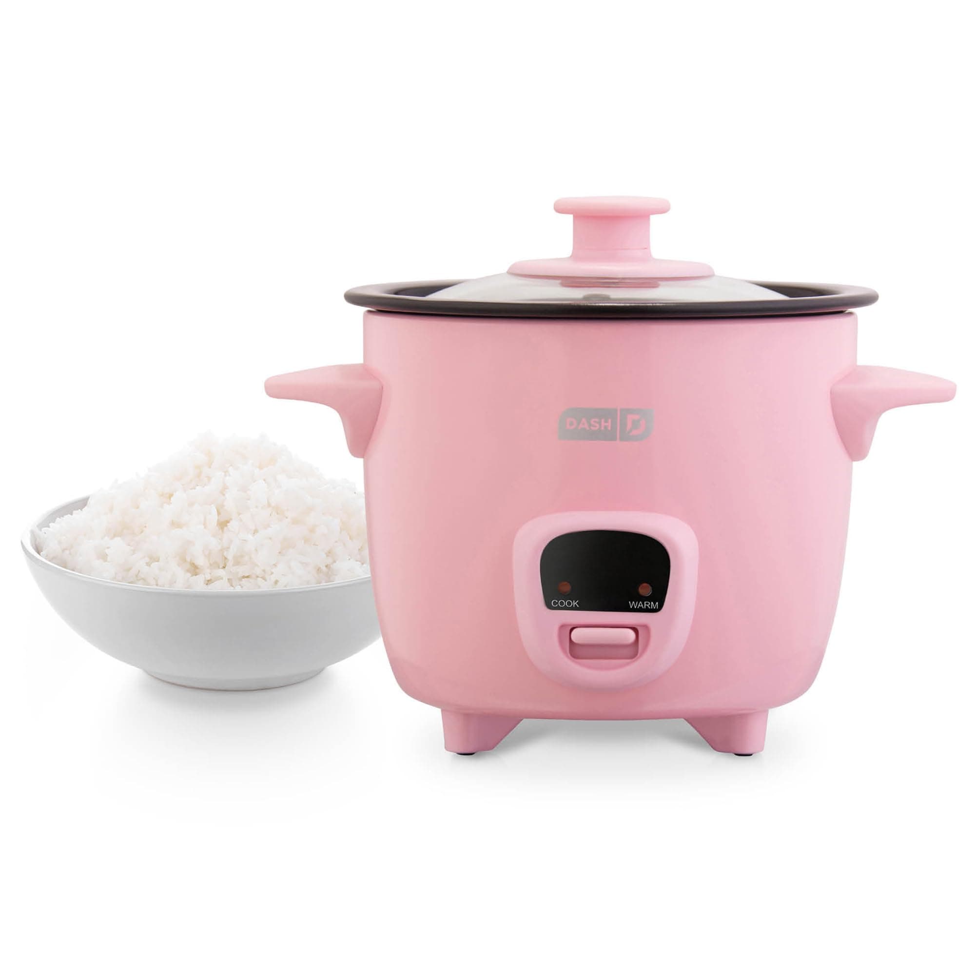 DASH Mini Rice Cooker Steamer with Removable Nonstick Pot, Keep Warm Function & Recipe Guide, Half Quart, for Soups, Stews, Grains & Oatmeal - Pink