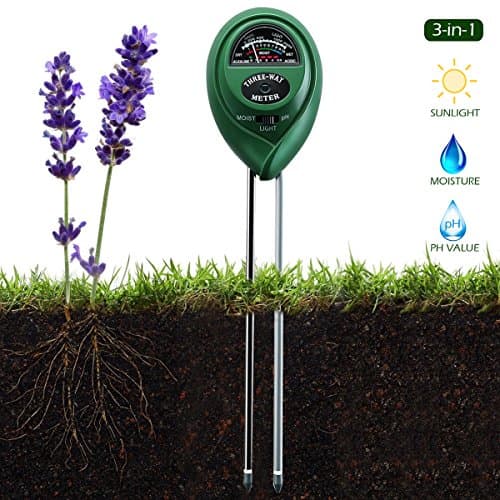 Danlit Soil Tester Plant Testing Moisture Meter, Light & PH 3-in-1 Gardening Tools, Soil Test Kit for Home, Garden, Farm, Lawn, Indoor and Outdoors Plant Analyser (No Battery Needed)