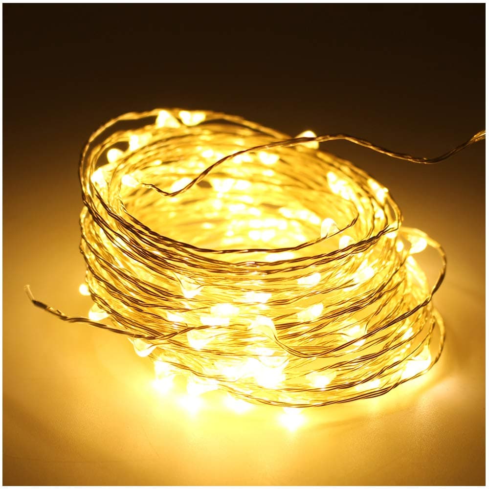 Fairy Lights 5M(16.4ft) 50 LEDs Battery Powered String Lights for Home Party Birthday Garden Festival Wedding Christmas Indoor Outdoor Use(Warm White) [Energy Class A+]