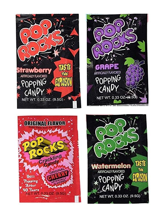 Pop Rock Candy 4 Pack Strawberry, Watermelon, Cherry and Grape