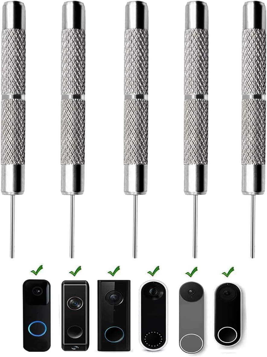 5 Pack Doorbell Removal Pin, Release Key Security Removal Tool Replacement, Remove Video Doorbell from Mount Compatible with Nest Video Doorbell Arlo Video Blink Google Nest Eufy Video Doorbell
