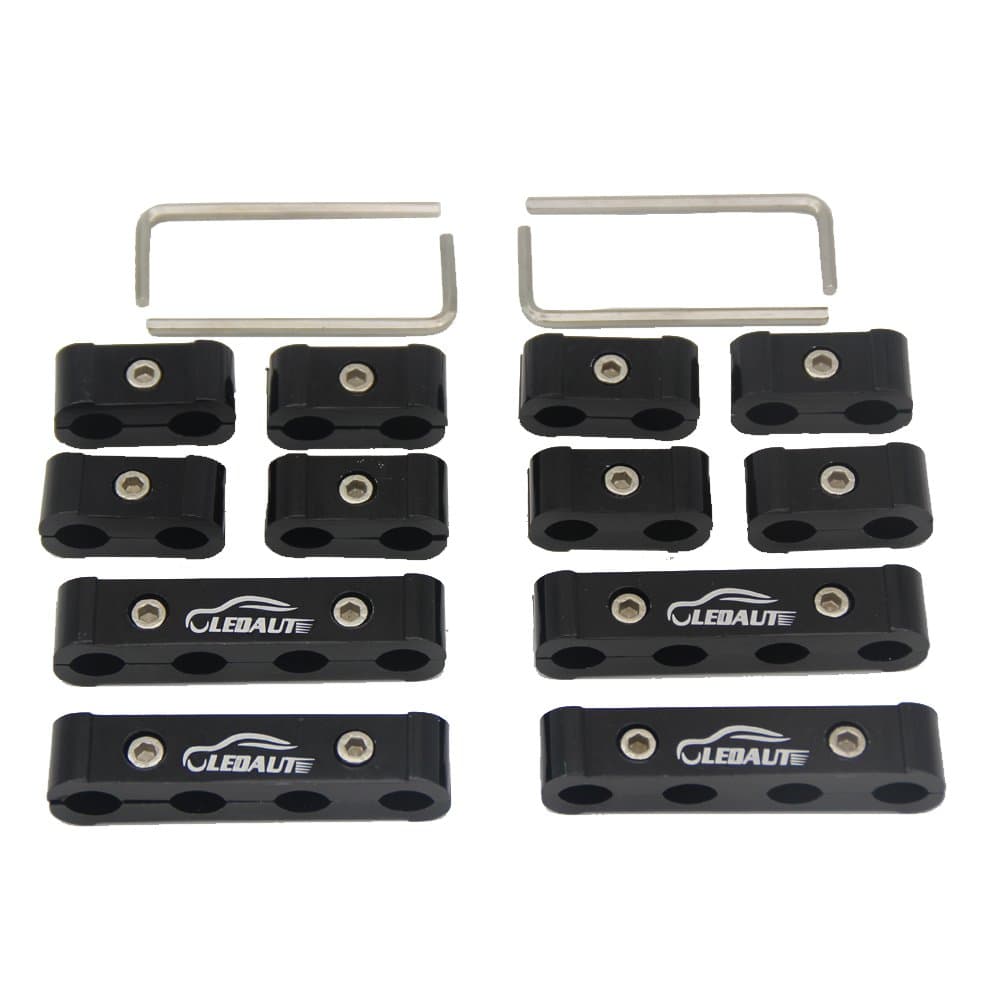 Maiku 12pc Engine Spark Plug Wire Separator Divider Suit for 8mm 9mm 10mm (Black)