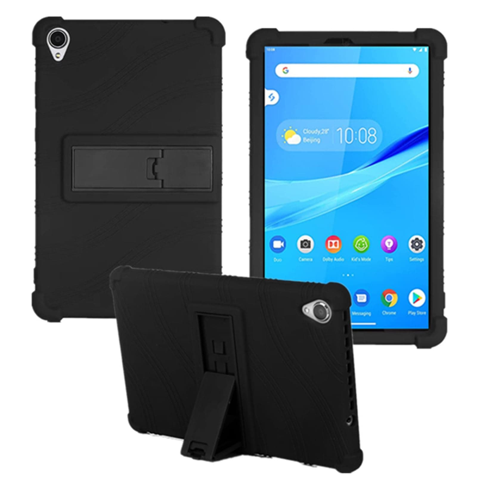 Case for Lenovo Tab M8 3rd Gen, Soft Silicone Stand Cover for 8.0 Inch Tablet, Black