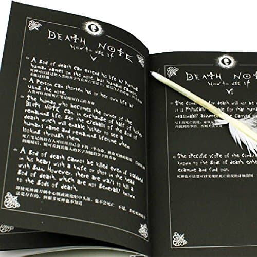 2pcs Notebook & Feather Pen Writing Journal Anime Theme Cosplay Book Death Note NB01