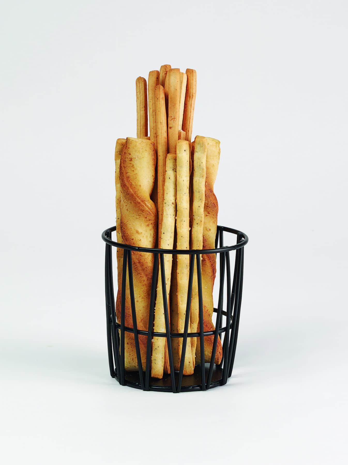 G.E.T. 4-32038 Black Round Metal Wire Breadstick Holder Iron Powder Coated Specialty Servingware Collection, 1 Count (Pack of 1)