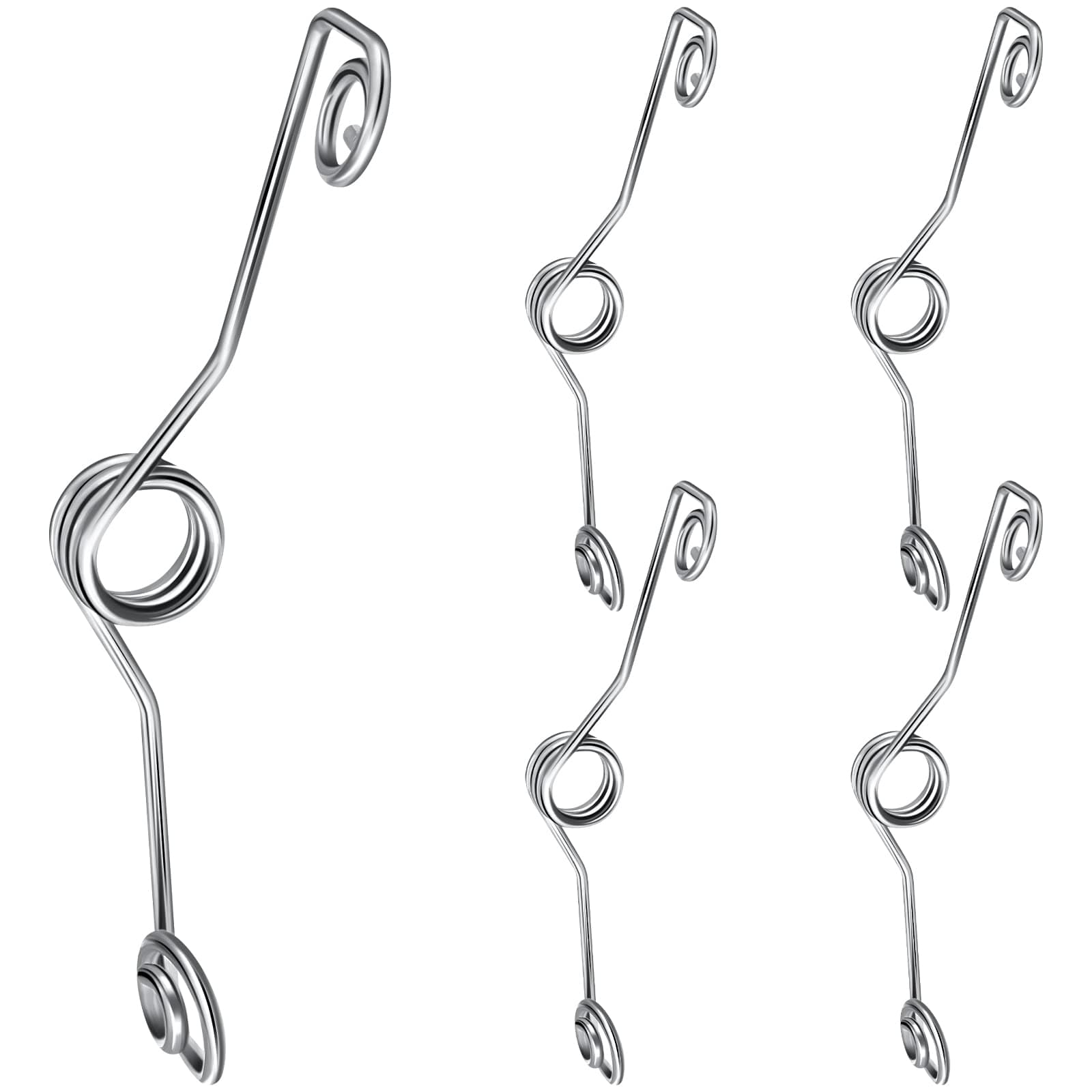 Oudain 5 Pieces Hinge Pin Door Stop Butterfly Spring Keep Door Open Hinge Stopper Residential Wedges Fits for Bedroom Interior Outdoor Props(Silver)