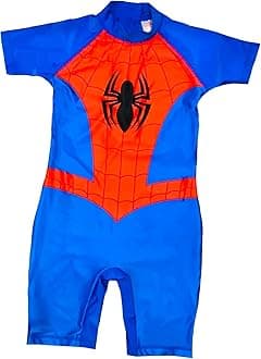 Boys Spiderman All in One Swimuit Sunsafe Sunsuit Ages 18 Months to 8 Years