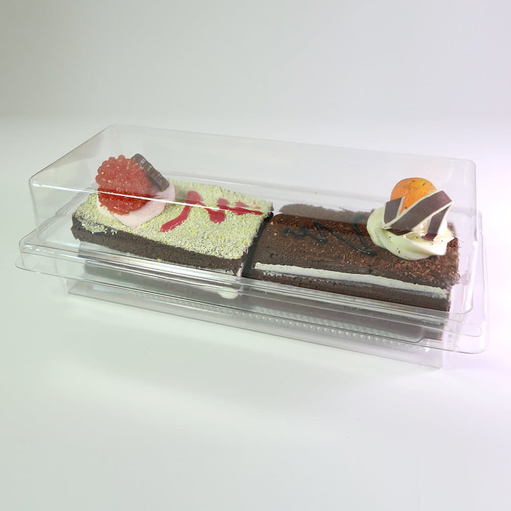 100 BPA-Free Clear Plastic Long Rectangular Cake Sponge Bar Container