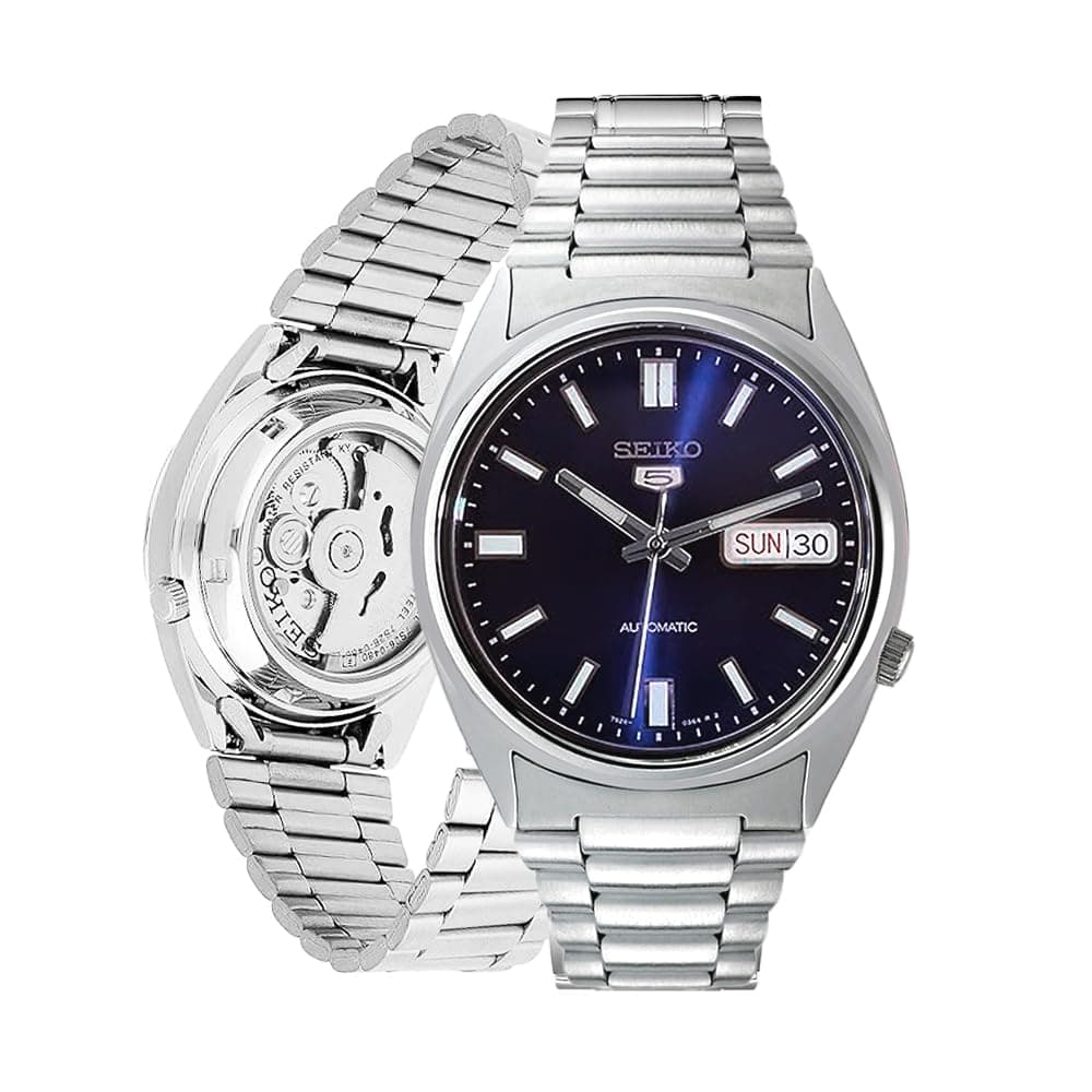 Automatic Watch for Men 5-7S Collection - with Day/Date Calendar, Luminous Hands, Stainless Steel Case & Bracelet