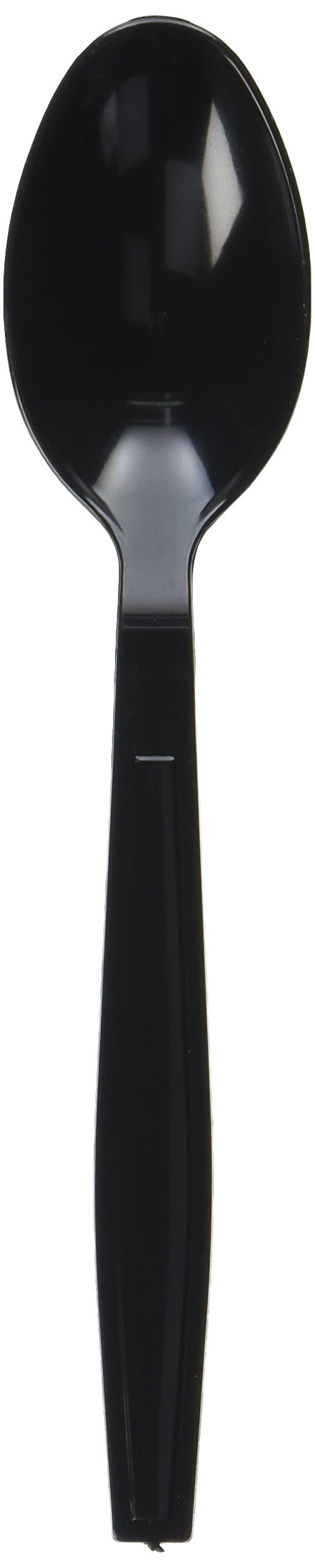 Fineline Settings Extra Heavy Cutlery Black Spoons, Bulk Pack 1000 Pieces