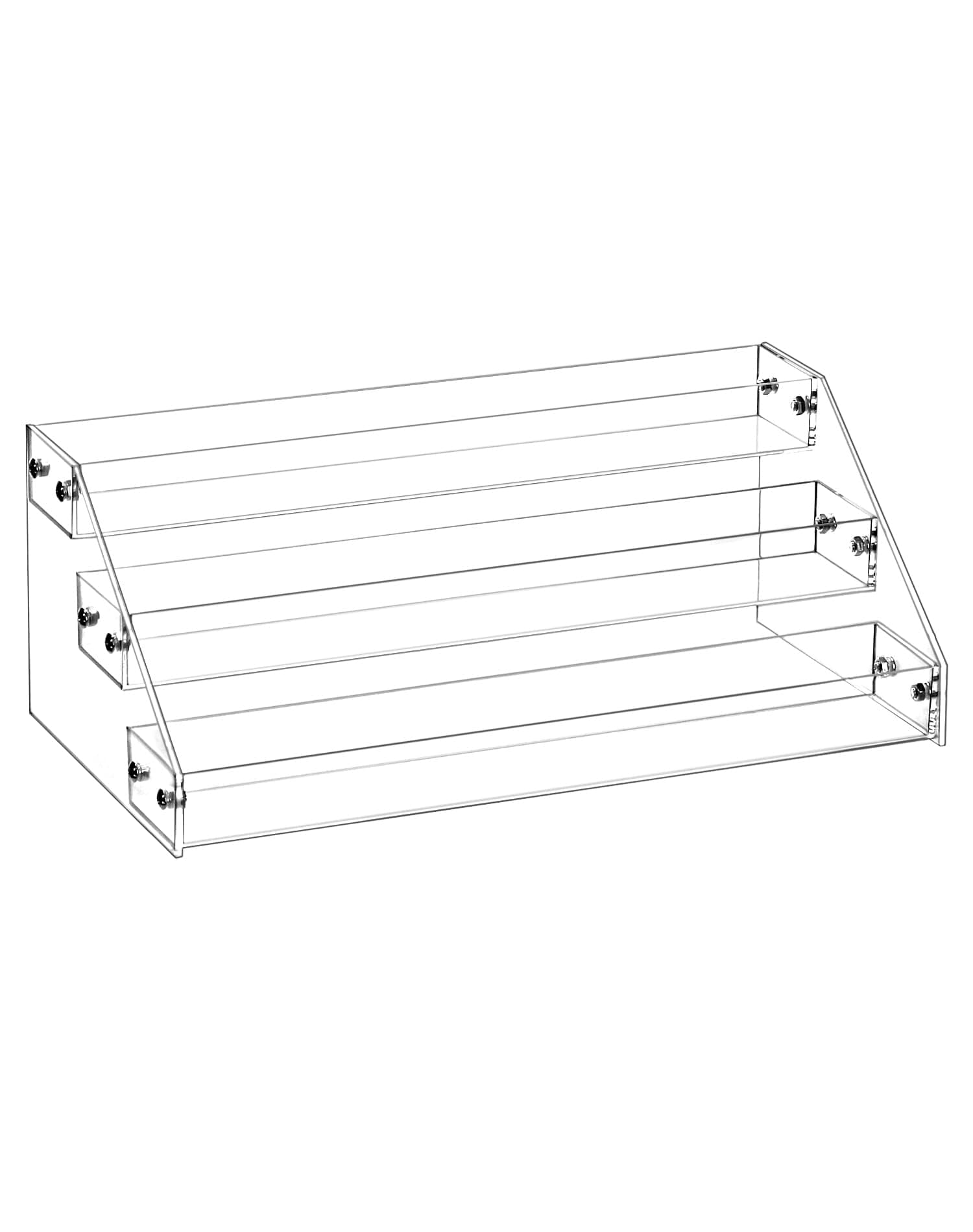 QWORK® 3 Step Clear Acrylic Display Stand Perfume Stand Figure Organizer, Acrylic Riser for Perfumes Nail Polish Pop Figures Cupcakes Desserts (31 x 16 x 11.5 cm)