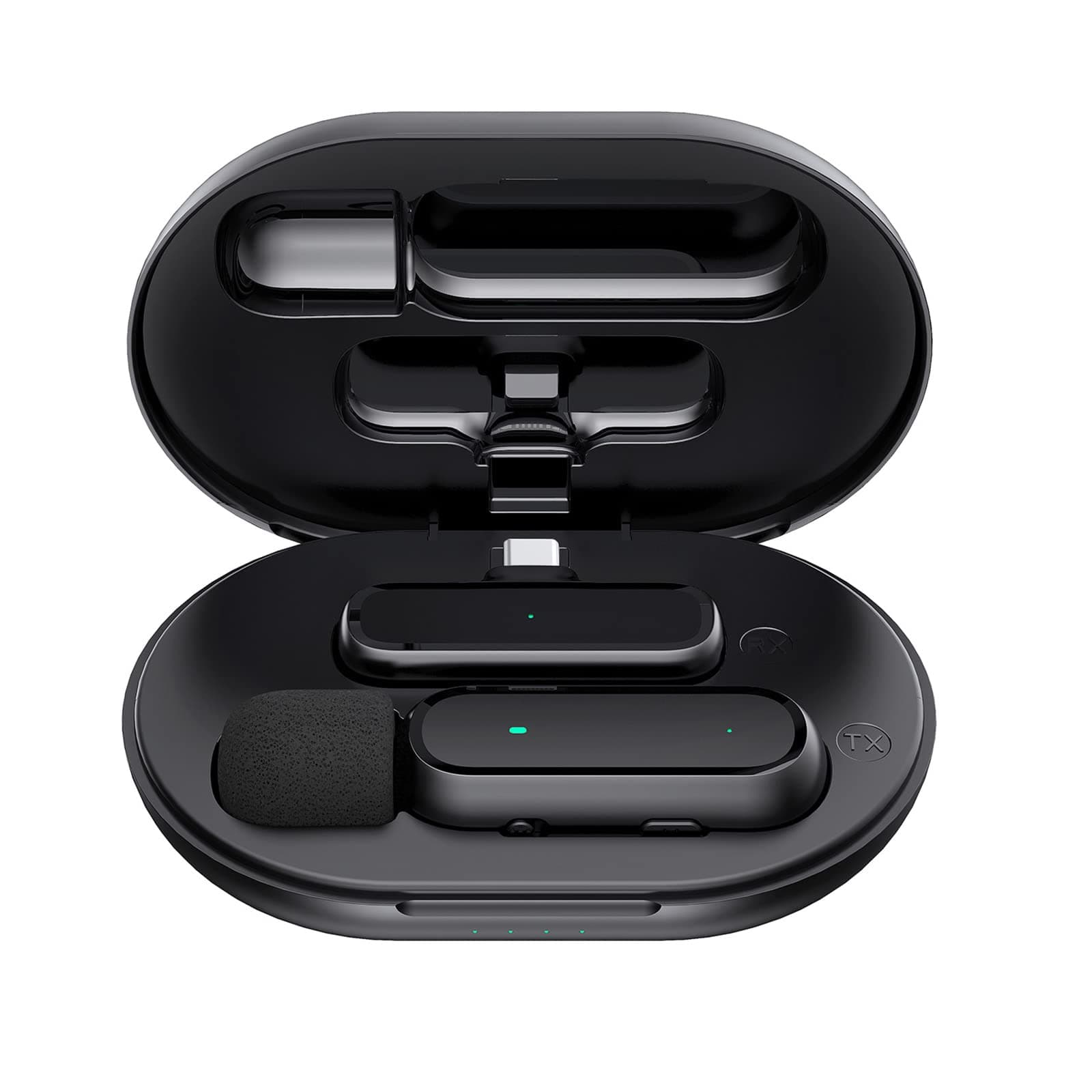 Shenzhi Tech Wireless Lavalier Microphone for USB C Smartphone, Plug and Play Mini Mic with Charging Bin Earbud for YouTube TikTok Live Streaming Gaming (1 USB C MIC)