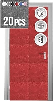 Arrowzoom Red Single Side - 20 Pieces Acoustic Insulation Soundproofing Panels 12 x 12in for Door Kit Installation Recording Studio Podcast Live House Bars Sound Absorbing Tiles Man Cave AZ1184