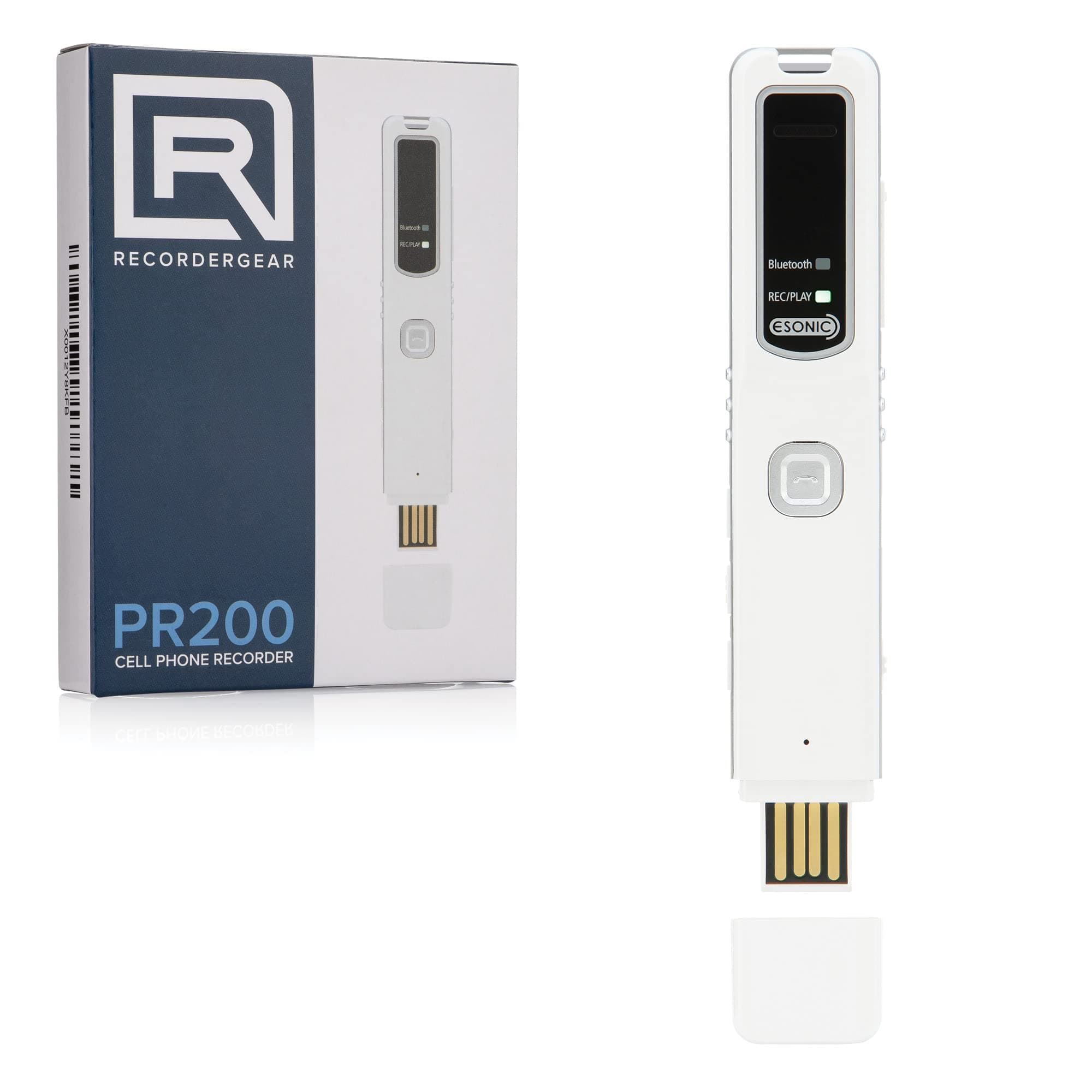 PR200 Cell Phone Call Recording Device, Bluetooth Enabled, iPhone and Android Mobile Recorder