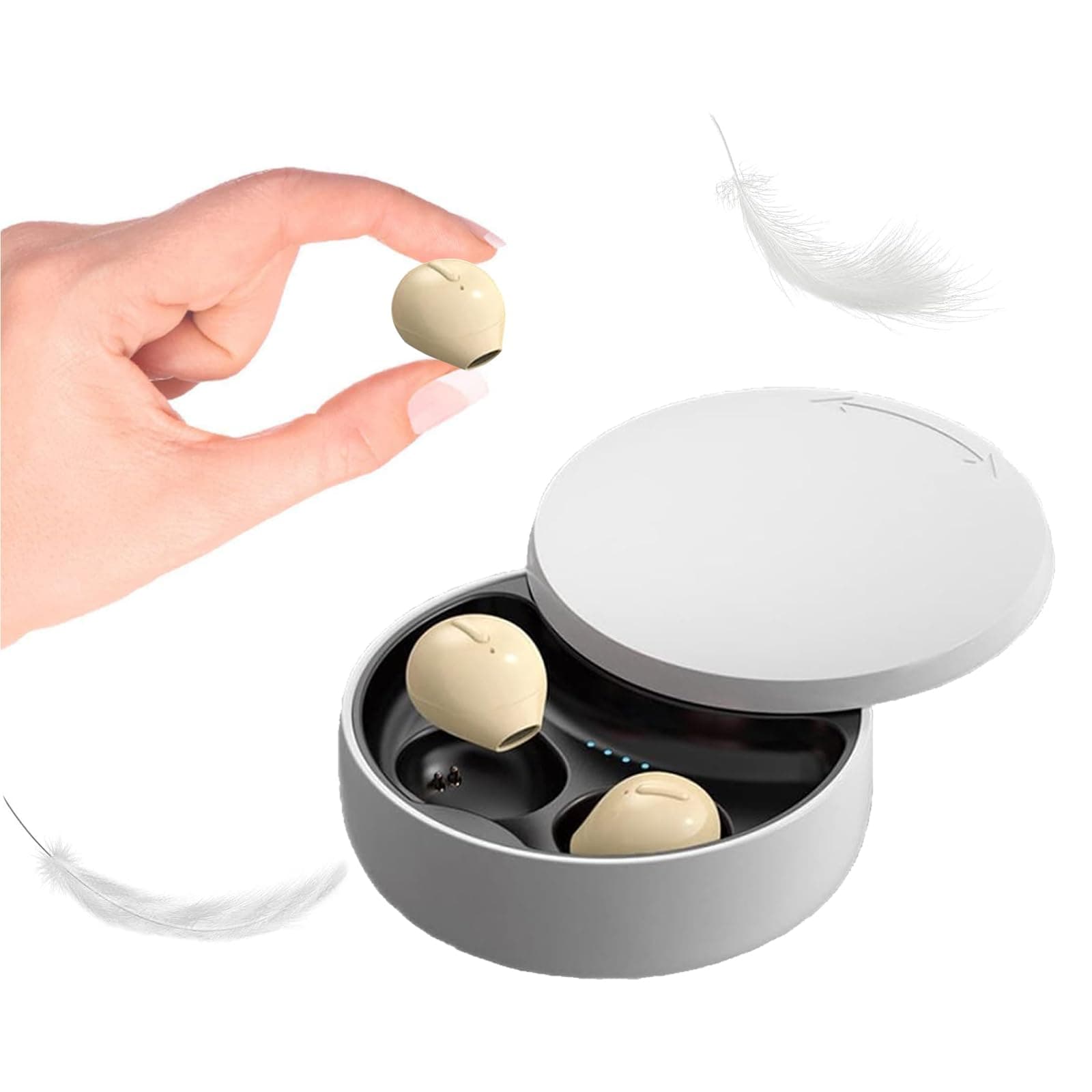 Invisible Earbuds Sleep Smallest Bluetooth Earbuds Mini Wireless Ear Buds Discreet Bluetooth Earpiece Tiny Hidden Small Ears Earbud for Work Headphones True Wireless Earpiece with Charging Case