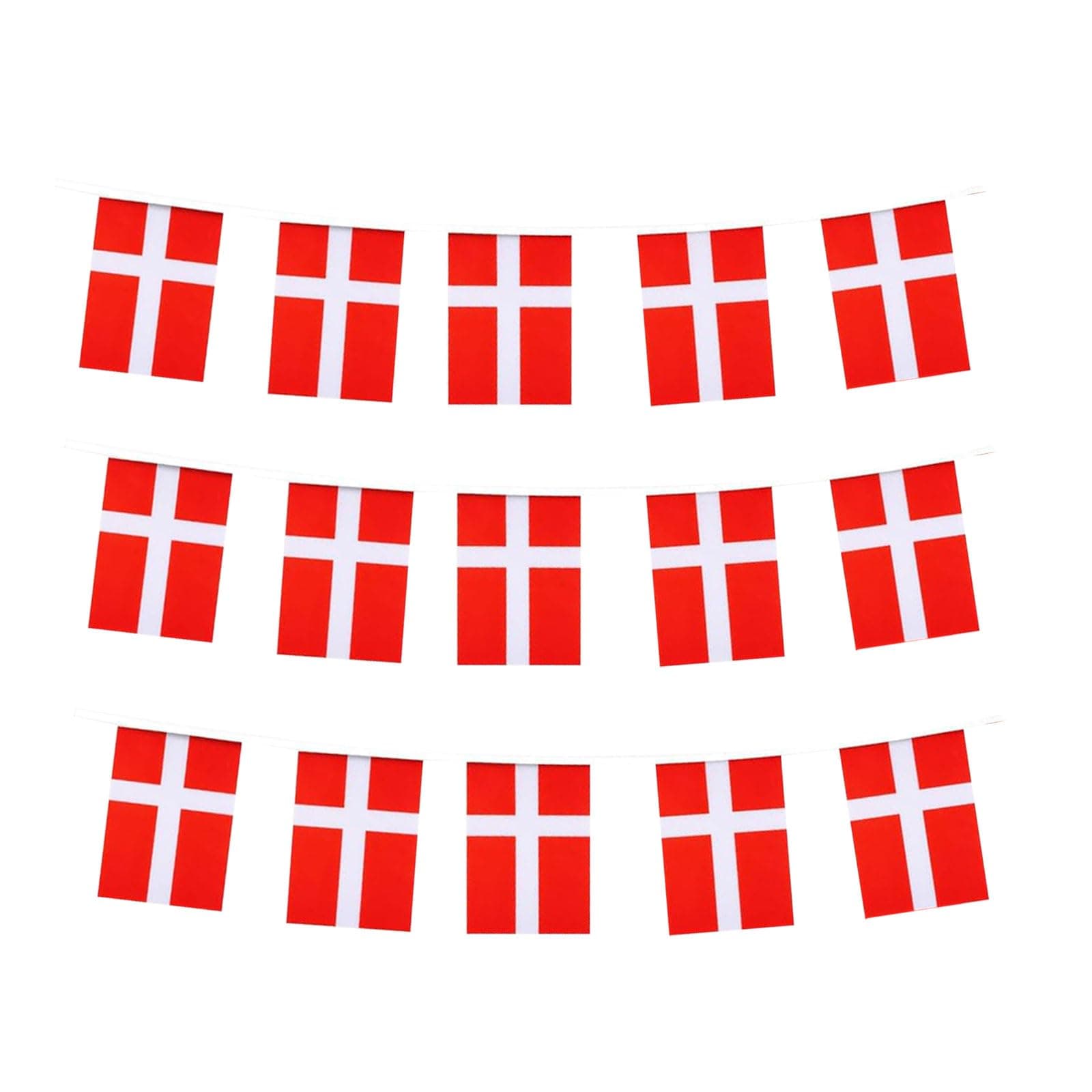 mflagperft Denmark Flags Danish Dane Small String Mini Flag Pennant Banner Decorations