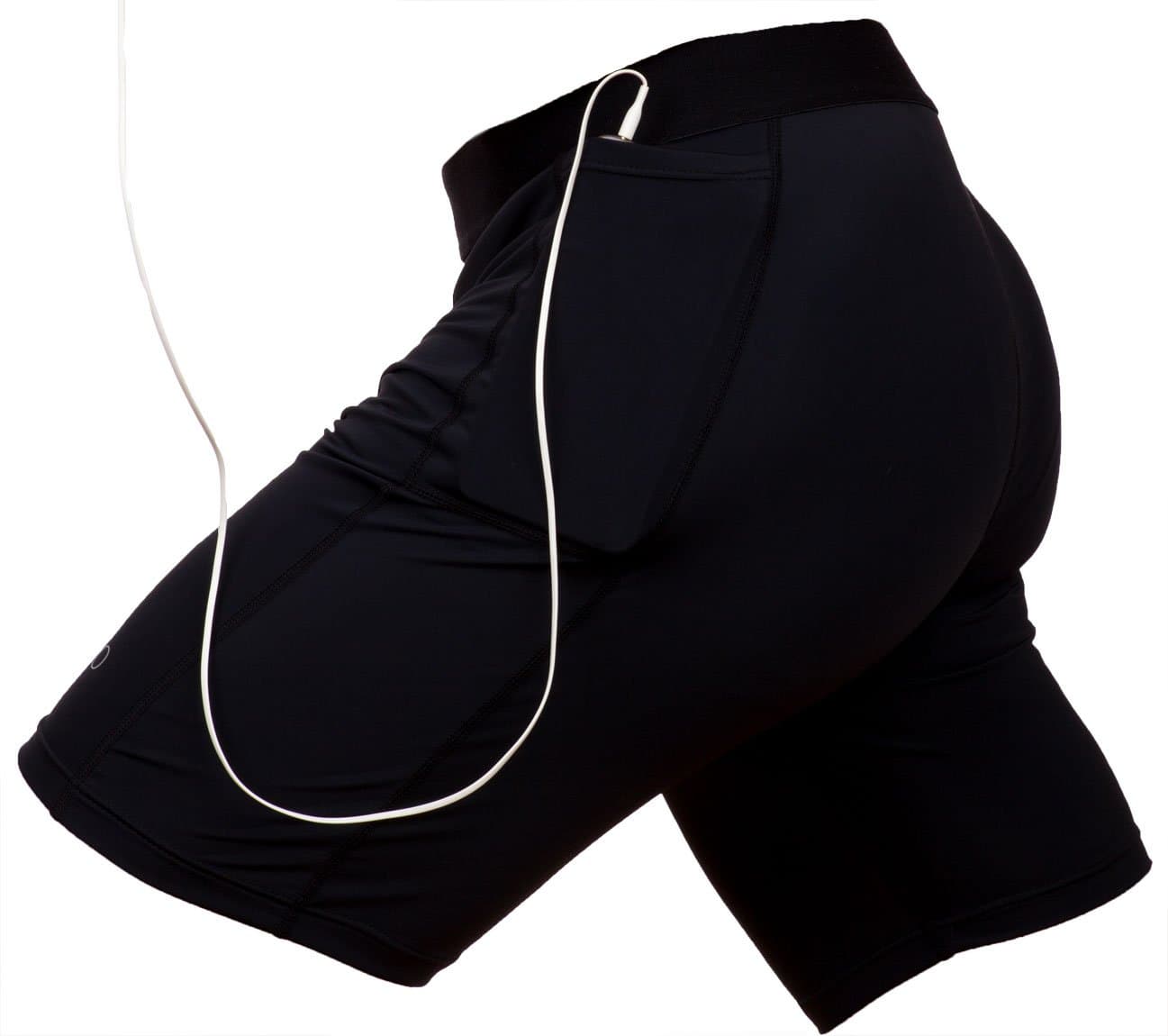 THE II BRO Compression Shorts with Pocket Keep Phone/Keys Tight with 2 Pockets