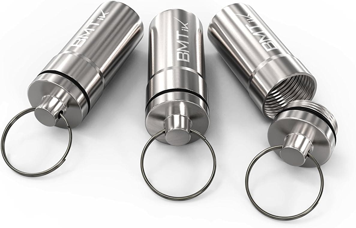 [Vacuum Seal | 3 PACK] Detached UV Herb Storage Jar (Small Airtight/Waterproof and Odourless Container Tube) Aircraft Grade Aluminium (3 Metal Tins)