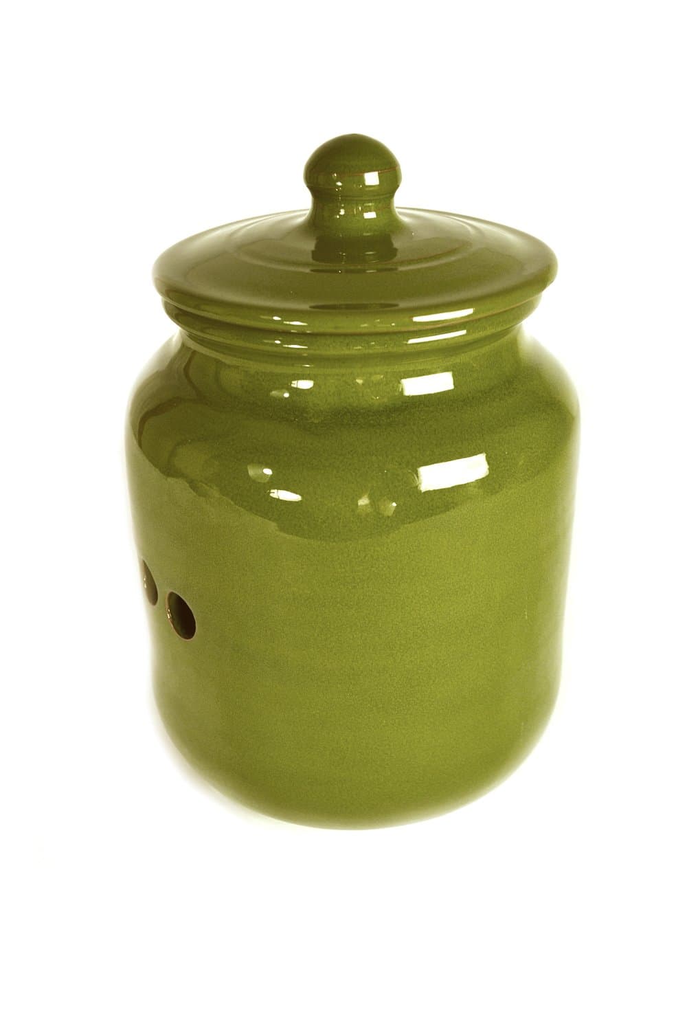 Hand Made Pottery Onion Pot, Green