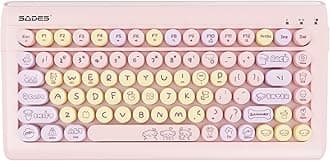 Wireless Keyboard with Customizable Emoji Keys-Pink Colorful…